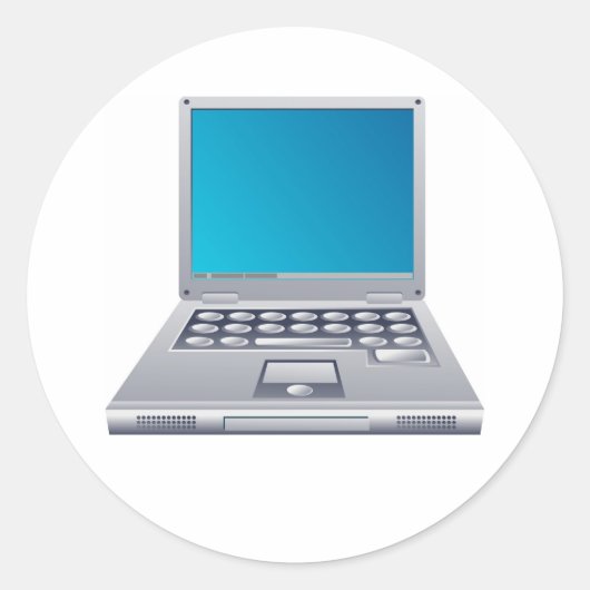 Laptopcomputer Ronde Sticker (Voorkant)