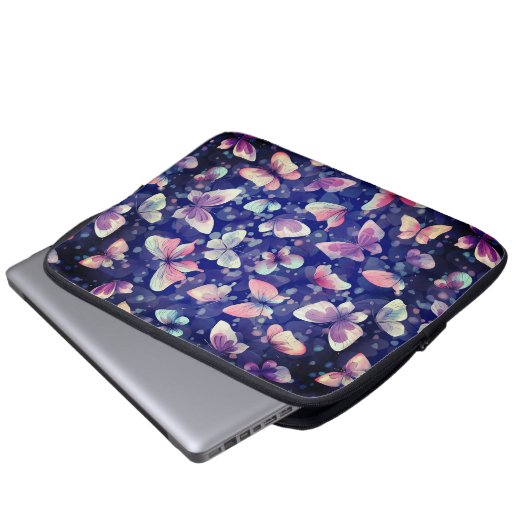 Laptophoes 10"- 15" vlinderpatroon laptop sleeve (Voorkant onderkant)