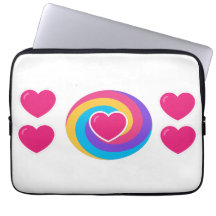 Laptophoes 15,5 en 13 inch Harten en Regenboog