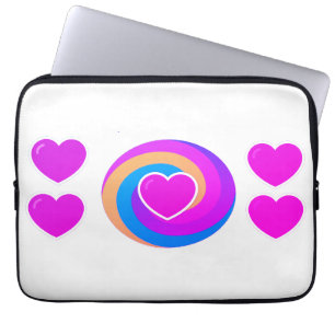 Laptophoes 15,5 en 13 inch Harten en Regenboog Laptop Sleeve