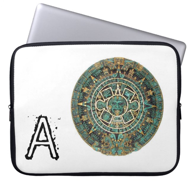 Laptophoes Aztec Green Laptop Sleeve (Voorkant)
