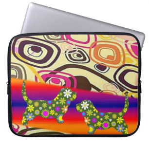 Laptophoes Florale honden Laptop Sleeve