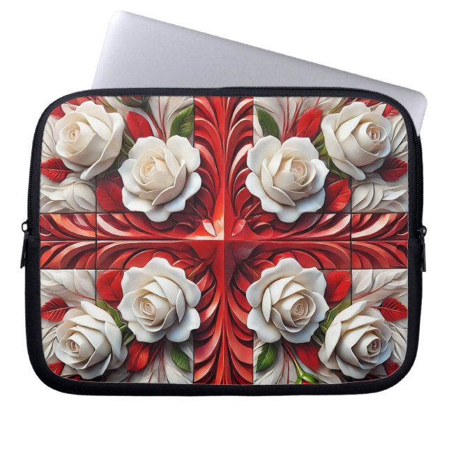 Laptophoes met Engels Rozen ontwerp Laptop Sleeve (Voorkant)