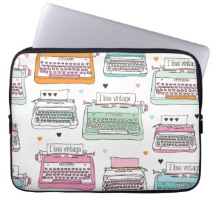laptophoes met schrijfmachine laptop sleeve