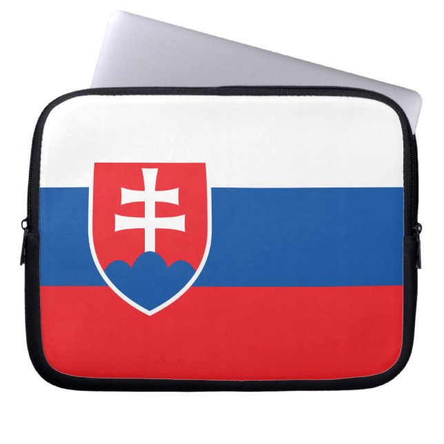 laptophoes met vlag van Slowakije Laptop Sleeve (Voorkant)