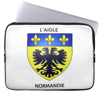 Laptophoes met wapen van L'Aigle in Normandië Laptop Sleeve