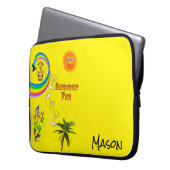 Laptophoes Rainbow Beach Fun Laptop Sleeve (Voorkant Links)