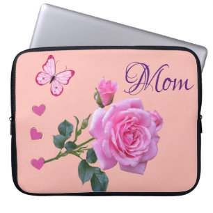 Laptophoes Roze Butterfly Hecht Laptop Sleeve