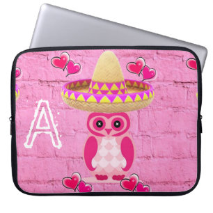 Laptophoes Roze Owl Laptop Sleeve