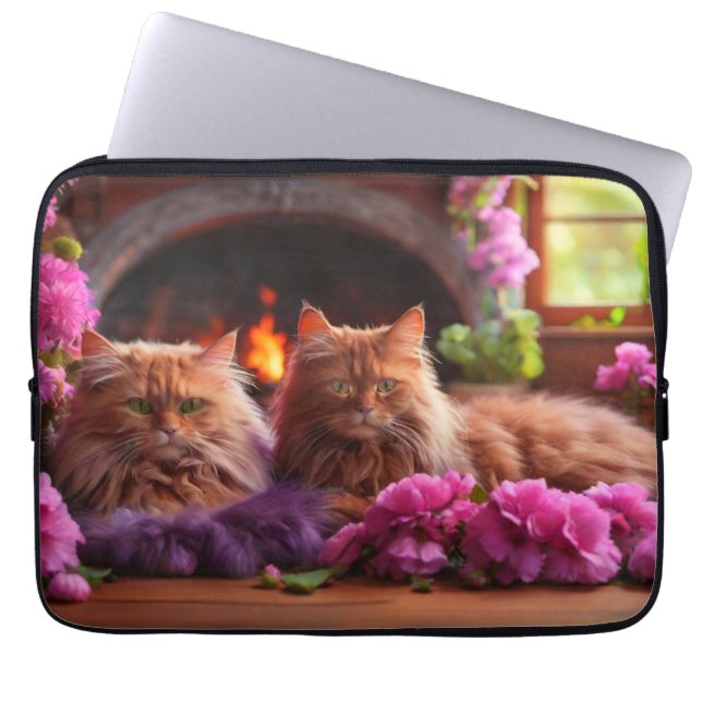 Laptophoes – Stijlvol kattenontwerp Laptop Sleeve (Voorkant)