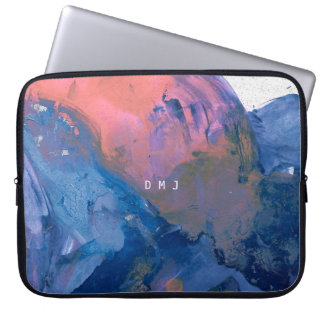 Laptophoes van Monogram - Modern Abstract Art Hoes