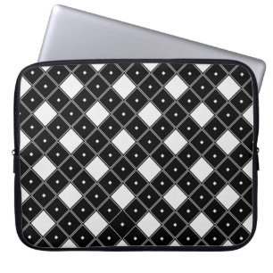 Laptophoes voor zwart-wit diamant laptop sleeve