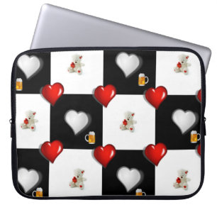 Laptophoes White Teddy Bear Beer Laptop Sleeve