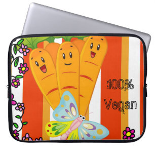 Laptophoezen Floral 100% Vegan Stripe Laptop Sleeve