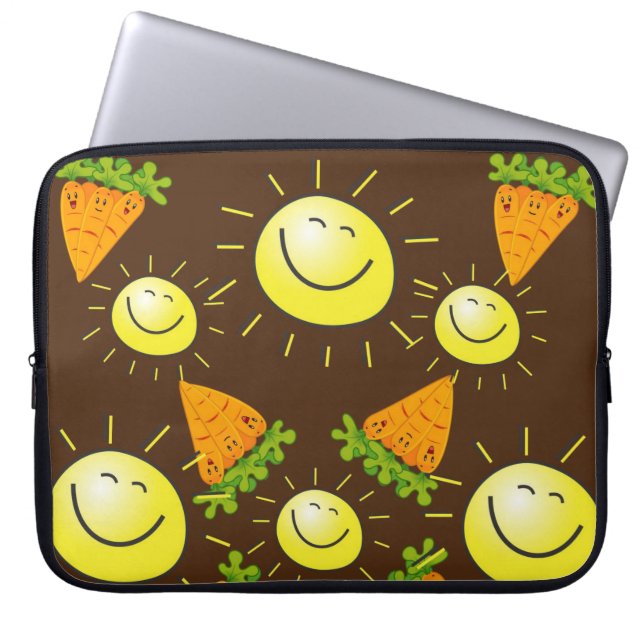 Laptophoezen — Zonnebruin Laptop Sleeve (Voorkant)