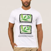 Laptops met bladeren t-shirt (Voorkant)