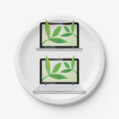 Laptops met Borden op papier Papieren Bordje (Voorkant)