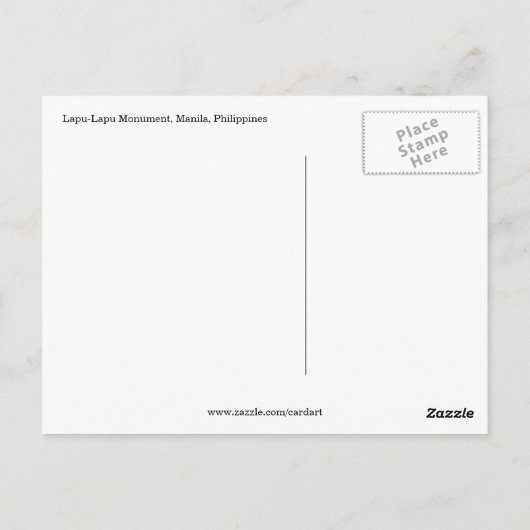 lapu lapu monument briefkaart (Achterkant)
