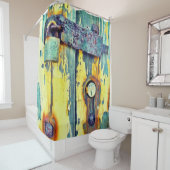 L'aqua rouillé de rideau en douche a peint la (En situation)