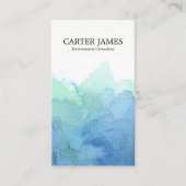 L'aquarelle bleue ondule le carte de visite (Devant)