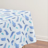 L'aquarelle bleue repère la nappe 52" x 70" (In Situ)