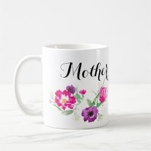 L'aquarelle du jour de mère fleurit la tasse