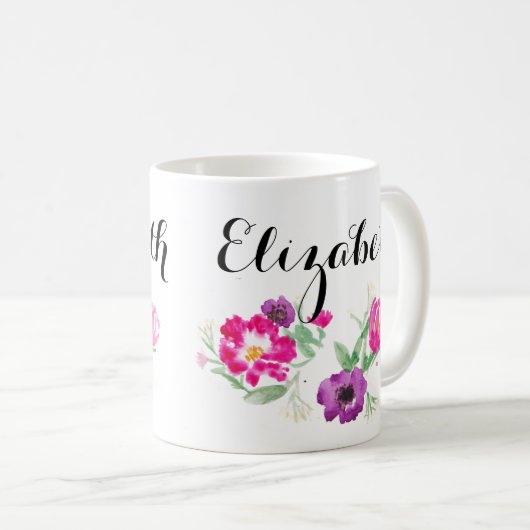 L'aquarelle faite sur commande fleurit la tasse (Devant droit)