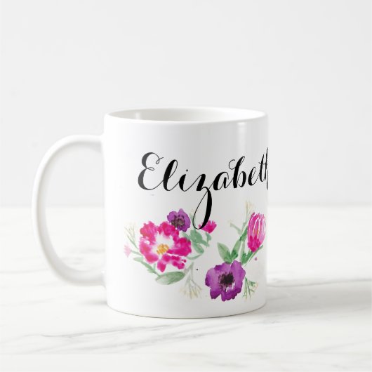 L'aquarelle faite sur commande fleurit la tasse (Gauche)