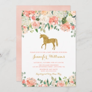 L'aquarelle fleurit des invitations de baby shower