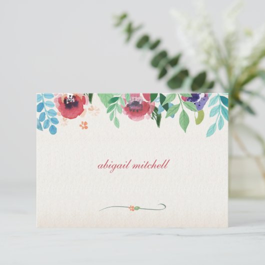 L'aquarelle fleurit la carte de note (Debout devant)