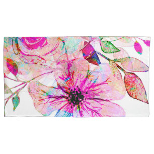 L'aquarelle fleurit la taie d'oreiller simple,