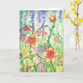 L'aquarelle fleurit le blanc de ~ de carte (Fleur jaune)