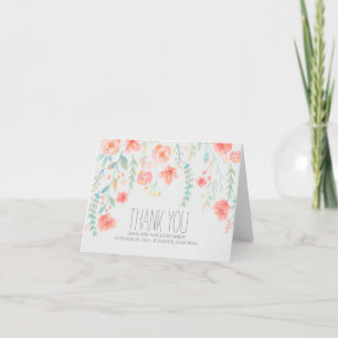 L'aquarelle fleurit le Merci de mariage