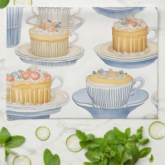 L'aquarelle. Les desserts soignés. Cute serviette  (Plié)