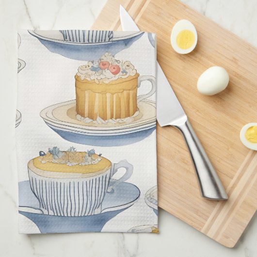 L'aquarelle. Les desserts soignés. Cute serviette  (Quart Plié)