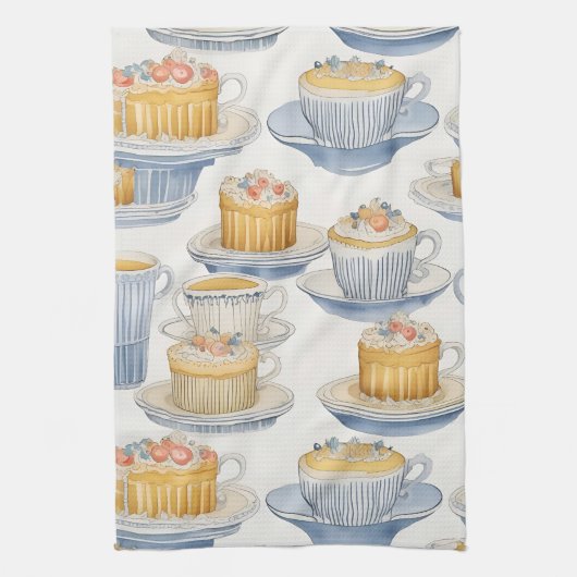 L'aquarelle. Les desserts soignés. Cute serviette  (Vertical)