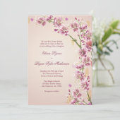 L'aquarelle pourpre lilas fleurit le faire-part de (Debout devant)