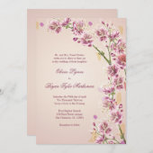 L'aquarelle pourpre lilas fleurit le faire-part de (Devant / Derrière)