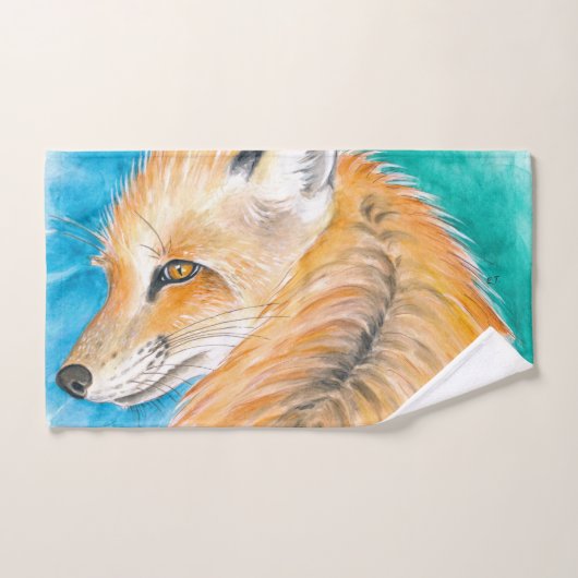 L'aquarelle rouge de Fox (Serviette à main)