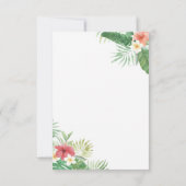 L'aquarelle tropicale fleurit épouser de carte de (Dos)