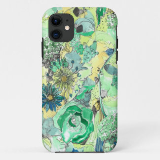 L'aquarelle verte a esquissé le coque iphone de