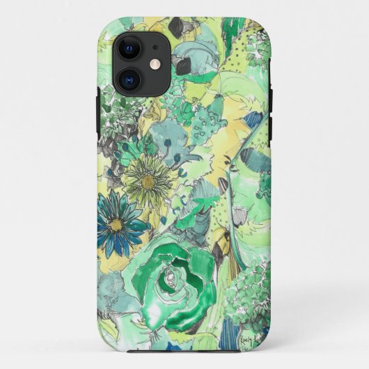 L'aquarelle verte a esquissé le coque iphone de (Dos)