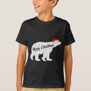 Lar Beer Dierenliefhebber Kerstmis Kerstman Hoed L T-shirt
