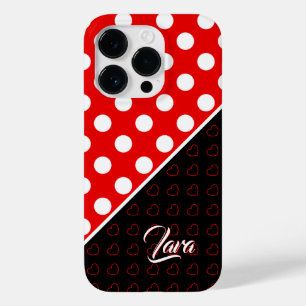 Lara Custom Name Sjabloon Striking Black Red White Case-Mate iPhone 14 Pro Hoesje