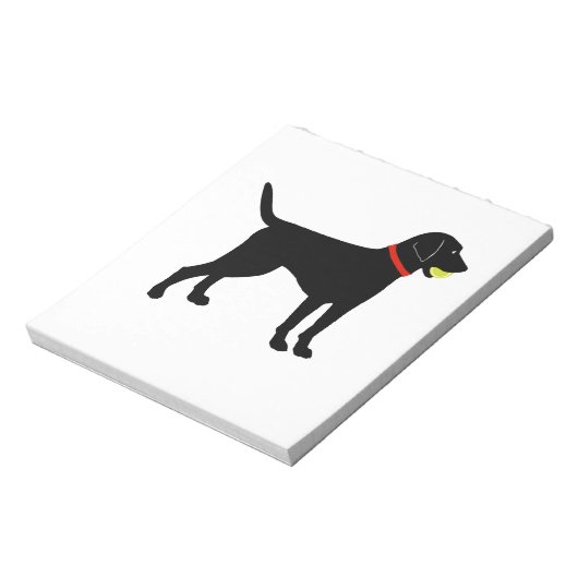 Larador Fetch, Black Lab play ball Notitieblok (Gedraaid)