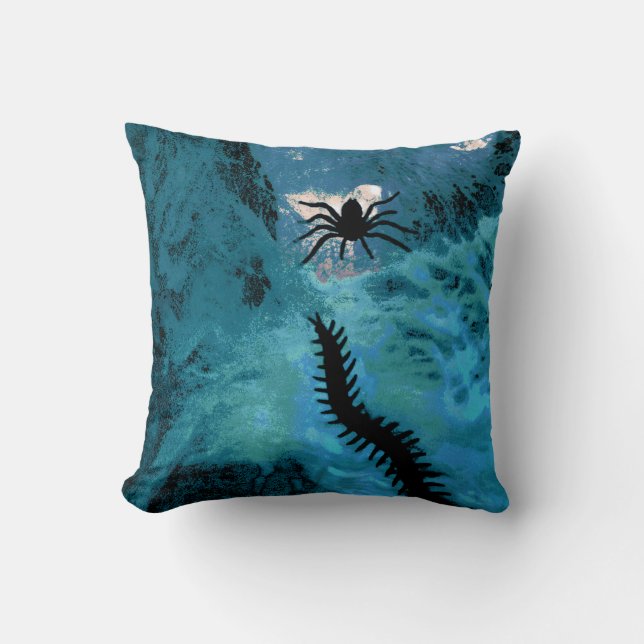 L'araignée et le mille-pattes bleu Coussin jetable (Recto)