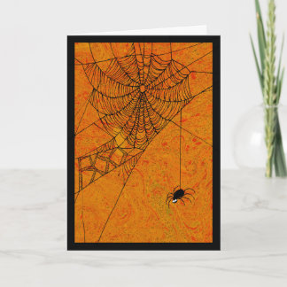 L'araignée huent dans la carte de voeux de Web
