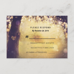 L'arbre de coeur allume épouser la carte de RSVP