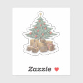 L'Arbre de Noël présente un autocollant (Feuille)