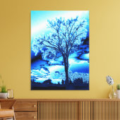 L'arbre en bleu glacé sur toile (Insitu(Salon))